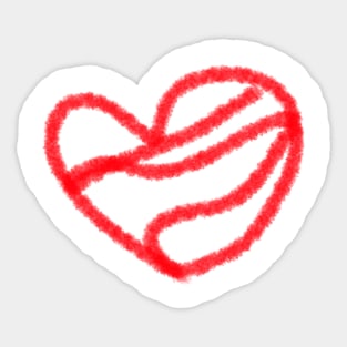 Red watercolor heart love design Sticker